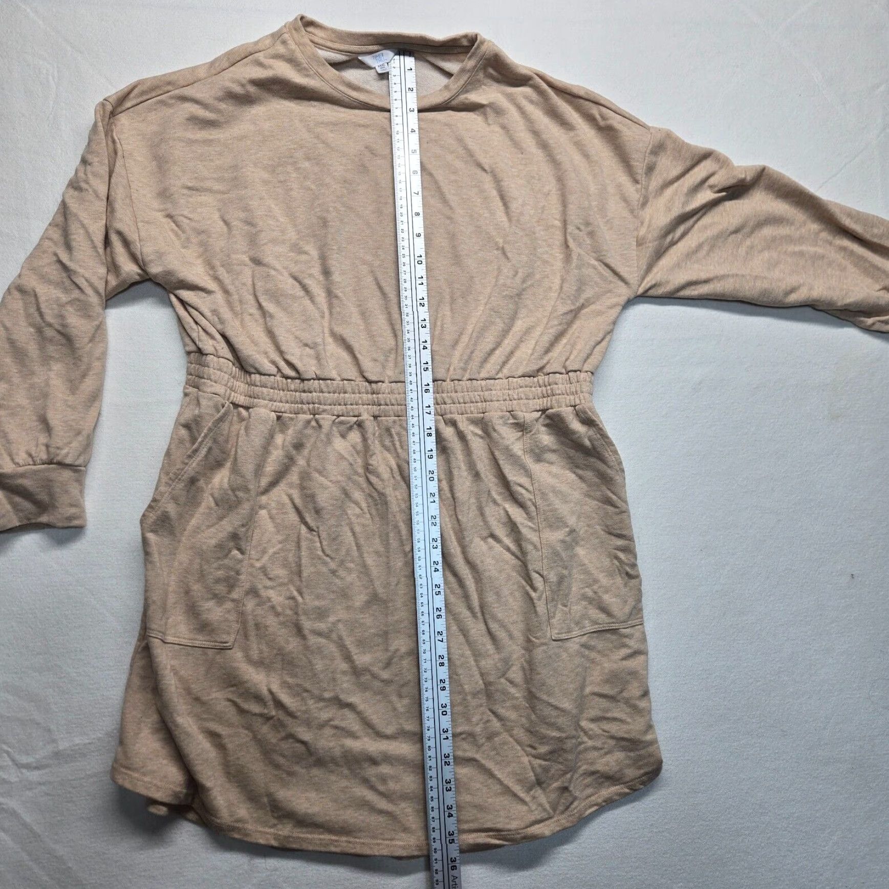 Vintage Time and Tru Women's Plus Size Sweater Dress 3XL Long Sleeve Knee Length with Pockets Tan Size XXL / US 16-18 / IT 52-54 - 7 Thumbnail