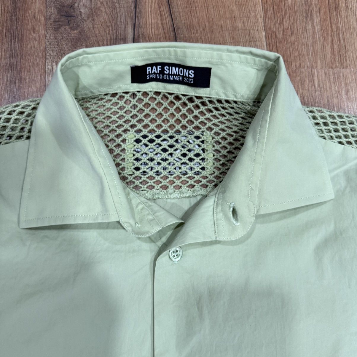 Raf Simons VINTAGE RAF SIMONS OLIVE GREEN BUTTON UP Size 48L - 2 Thumbnail