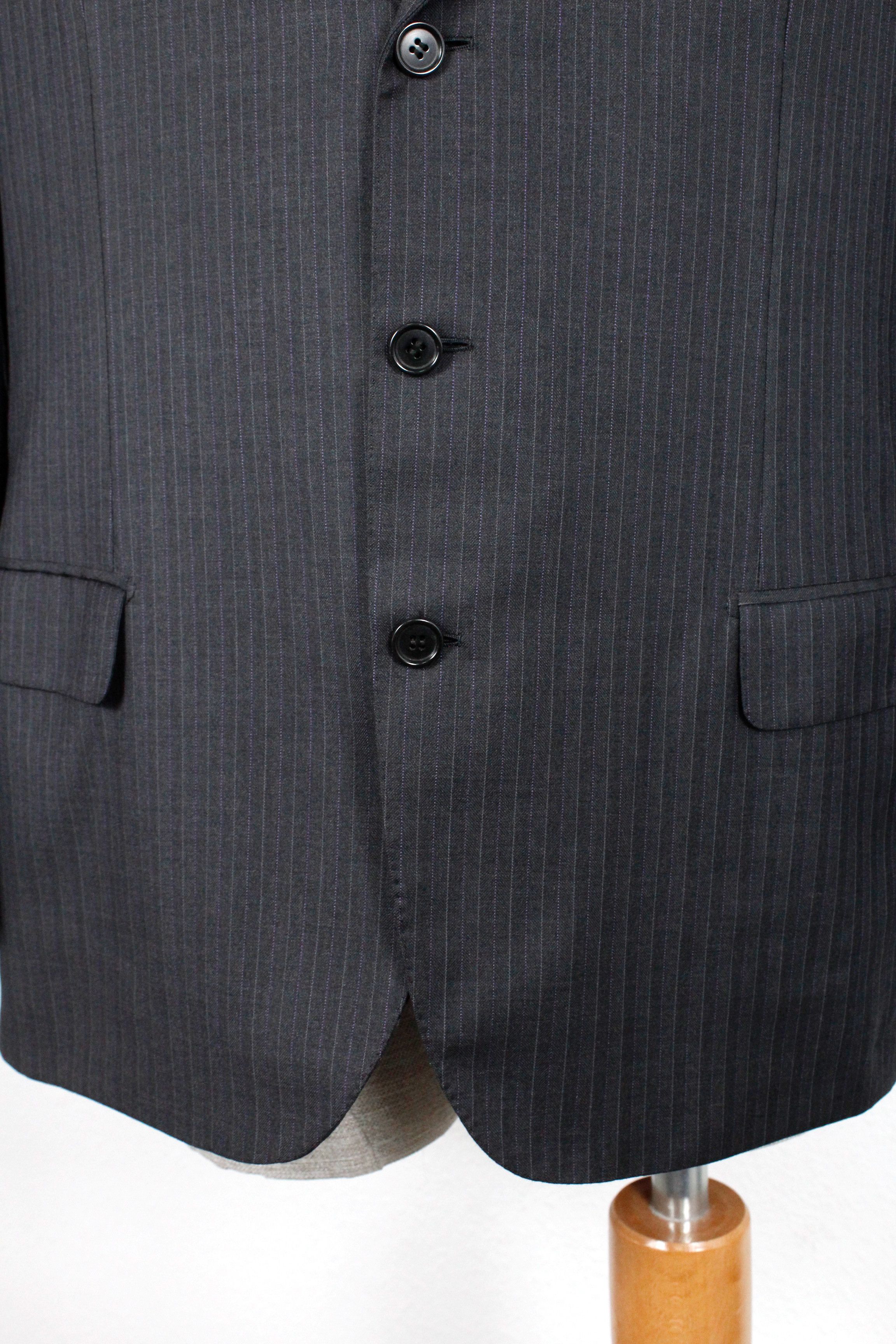 Brioni Brioni Parigi Black Striped Wool 150s Blazer Jacket Size US L / EU 52-54 / 3 - 3 Thumbnail