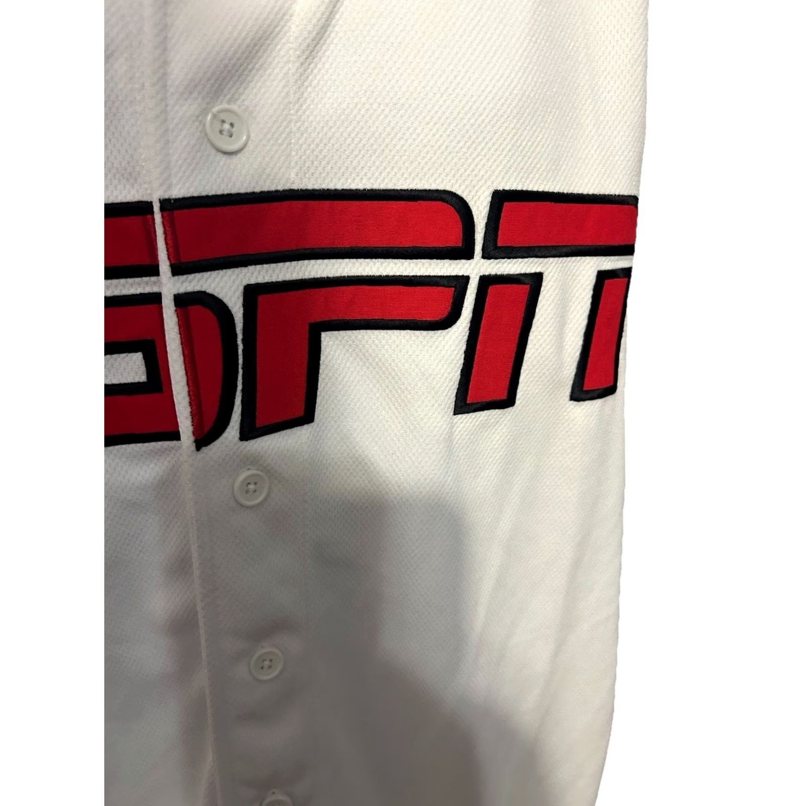 Vintage ESPN Jersey Baseball Short Sleeve Men Large White Stitch ESPN Zone #79 Size US L / EU 52-54 / 3 - 7 Thumbnail