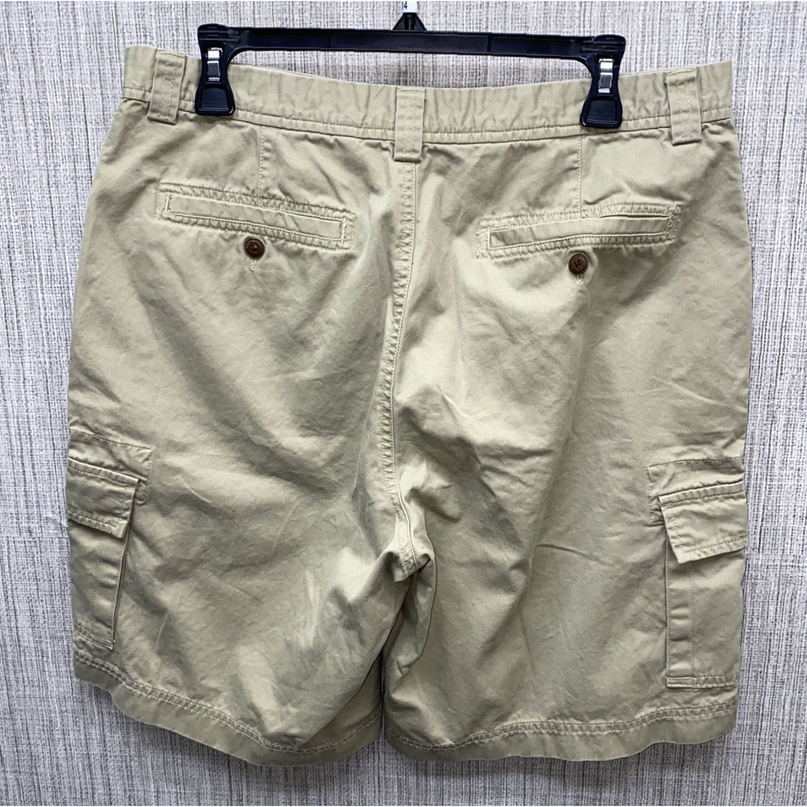 Tommy Bahama Tommy Bahama Relax Mens Beige Zip Fly Casual Shorts Size 34 - Regular Waist Beige Cotton Flat Front Mens Casual Shorts 34 Size US 34 / EU 50 - 4 Thumbnail