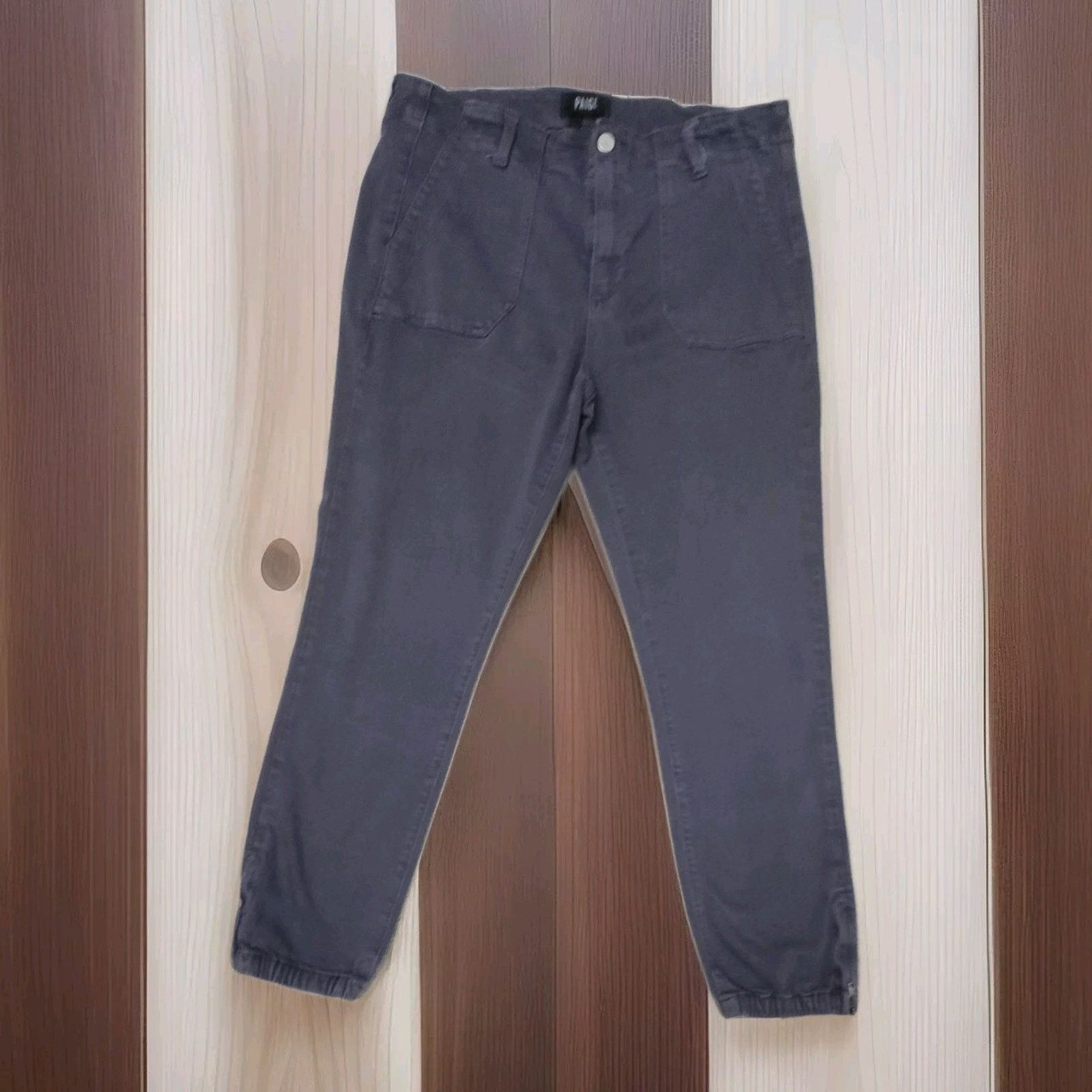 Paige Paige Mayslie Blue Denim Joggers Jeans Elastic Zip Hems 31 Size 31" - 1 Thumbnail