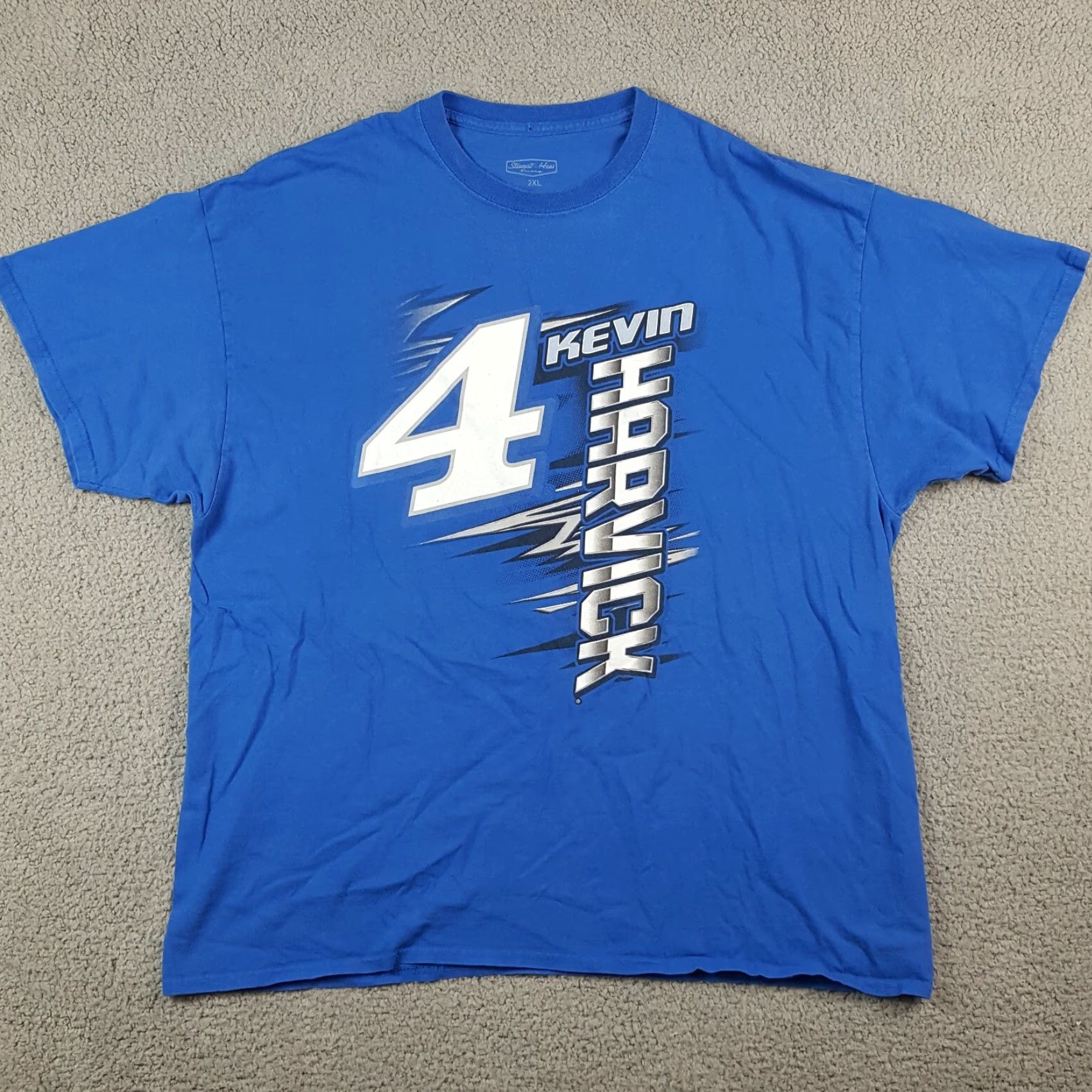 NASCAR VINTAGE Kevin Harvick #4 NASCAR Racing T-Shirt Men's 2XL Blue Retro Solid 90s Auto Racing Size US XXL / EU 58 / 5 - 2 Thumbnail