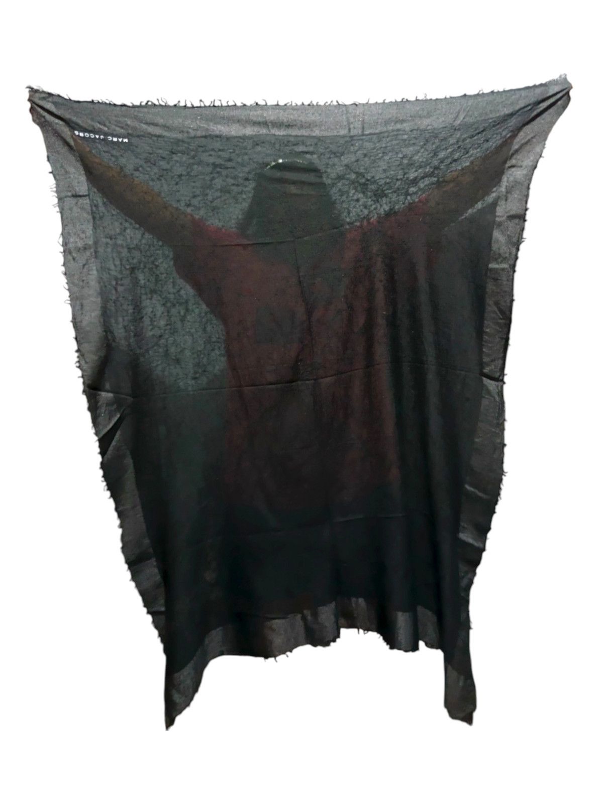Marc Jacobs MARC JACOBS Wool Cashmere Black Vintage Scarf Shawl Size ONE SIZE - 2 Thumbnail