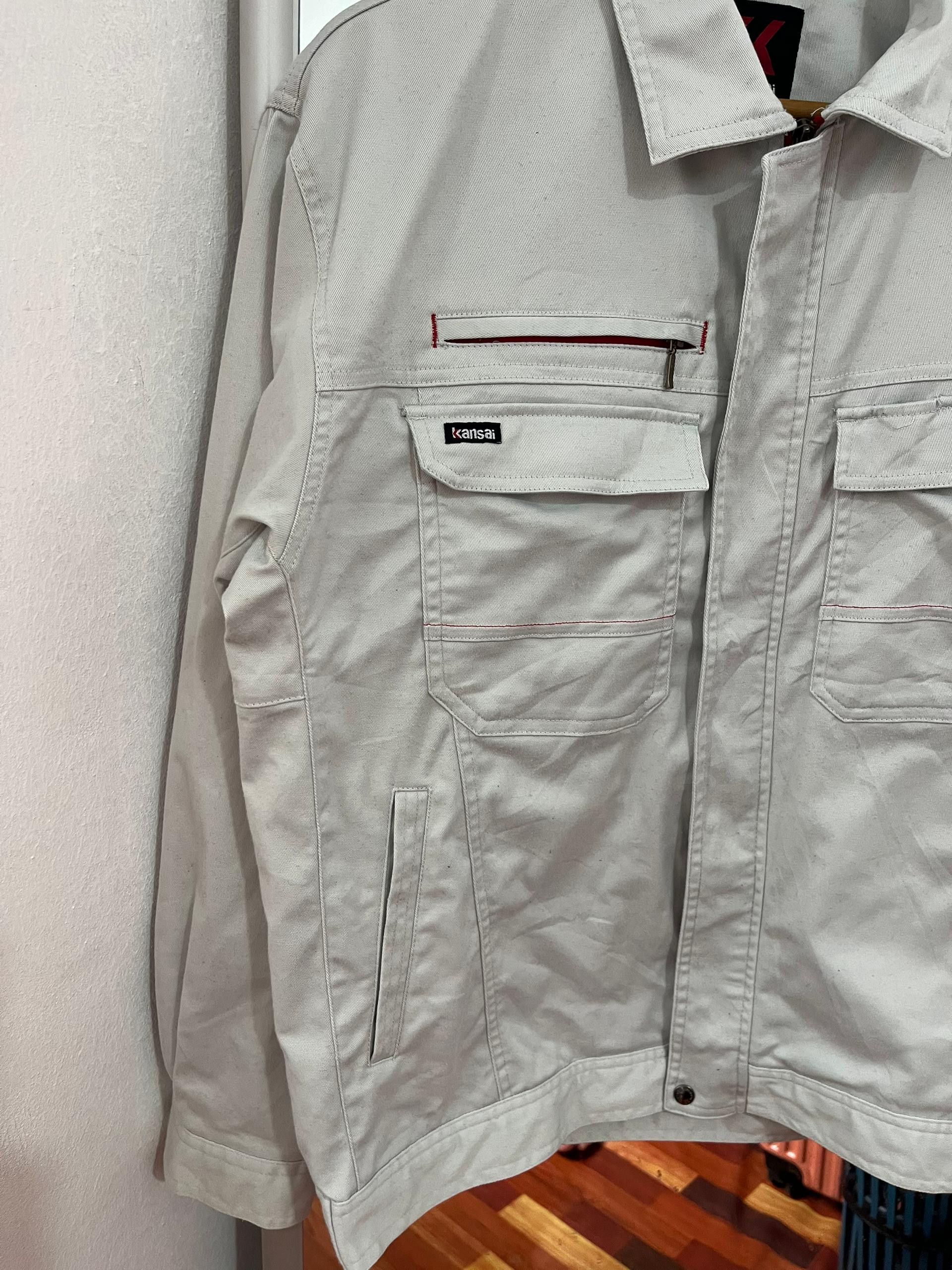 Kansai Yamamoto Kansai Yamamoto Light Grey Utility Work Jacket Size US L / EU 52-54 / 3 - 4 Thumbnail