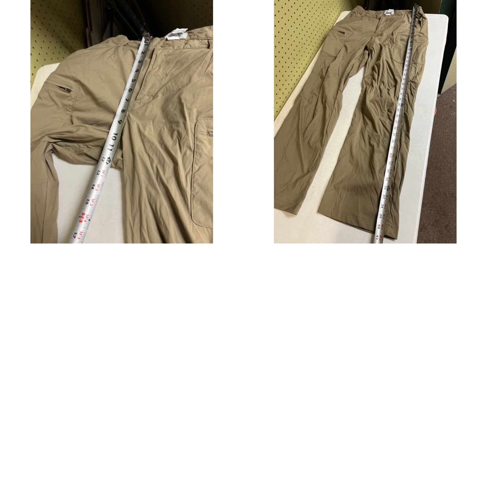 Vintage L. L. Bean Hiking Pants Mens Small REG Tan Nylon Cargo Pockets Flat Front Belted Tapered Inseam 32 Short Reg Mens Size US 29 - 8 Thumbnail