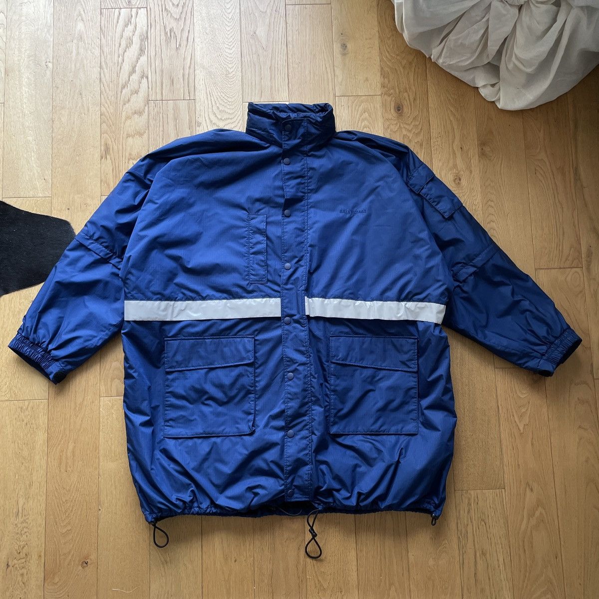 image of Balenciaga Blue Parka Jacket Oversized, Men's (Size XL)