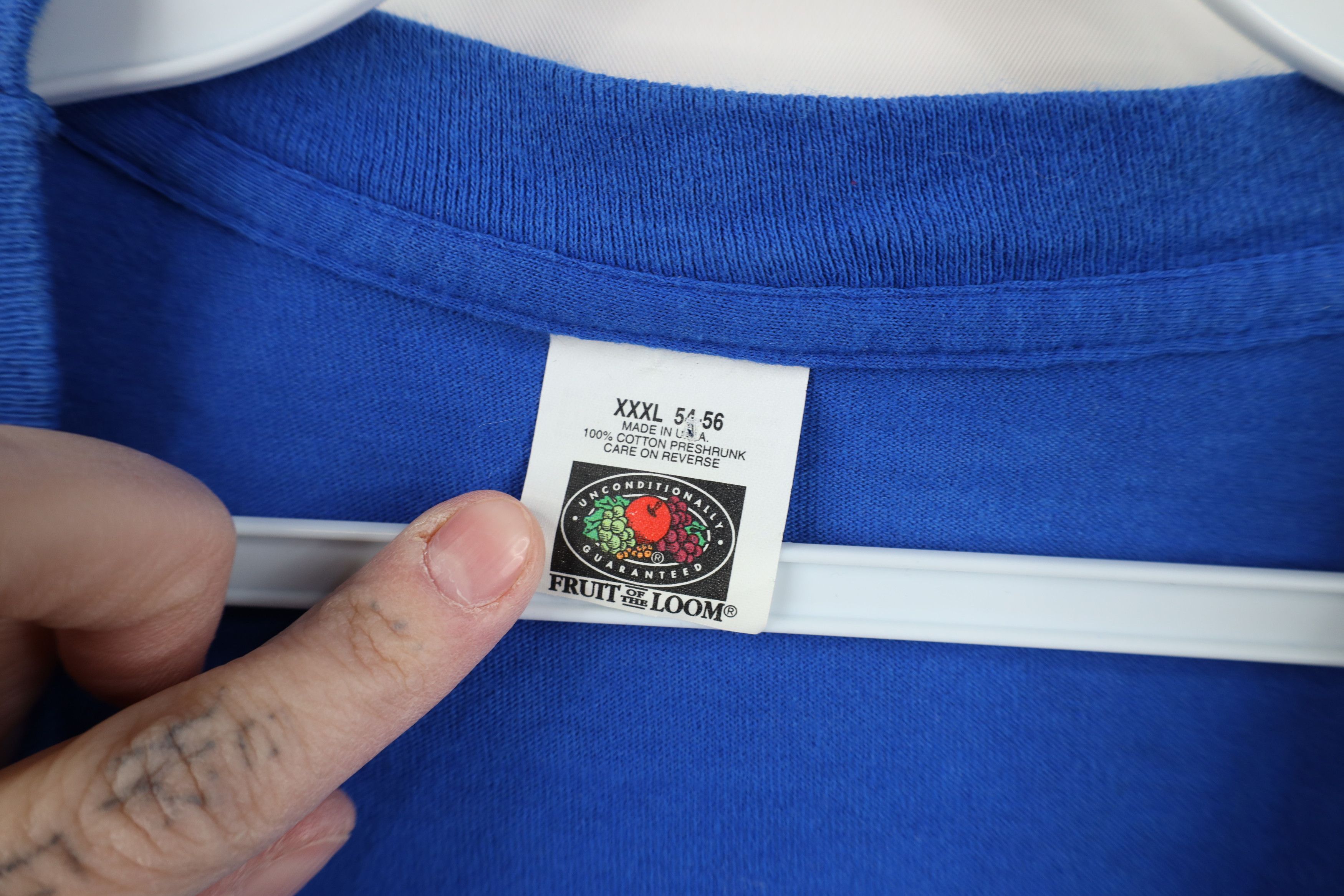 Vintage Vintage 90s Streetwear Blank Cotton T-Shirt Royal Blue USA Size US XXL / EU 58 / 5 - 6 Thumbnail