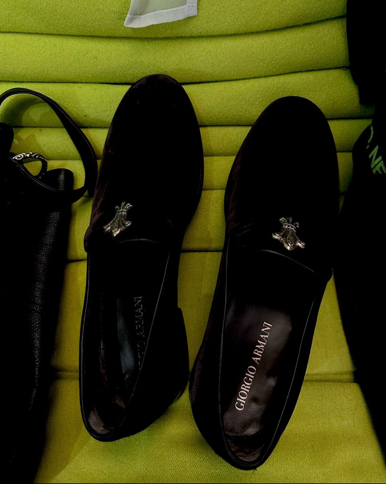 Chrome Hearts Chrome Hearts X Giorgio Armani Black Velvet Loafer Shoes |  Grailed