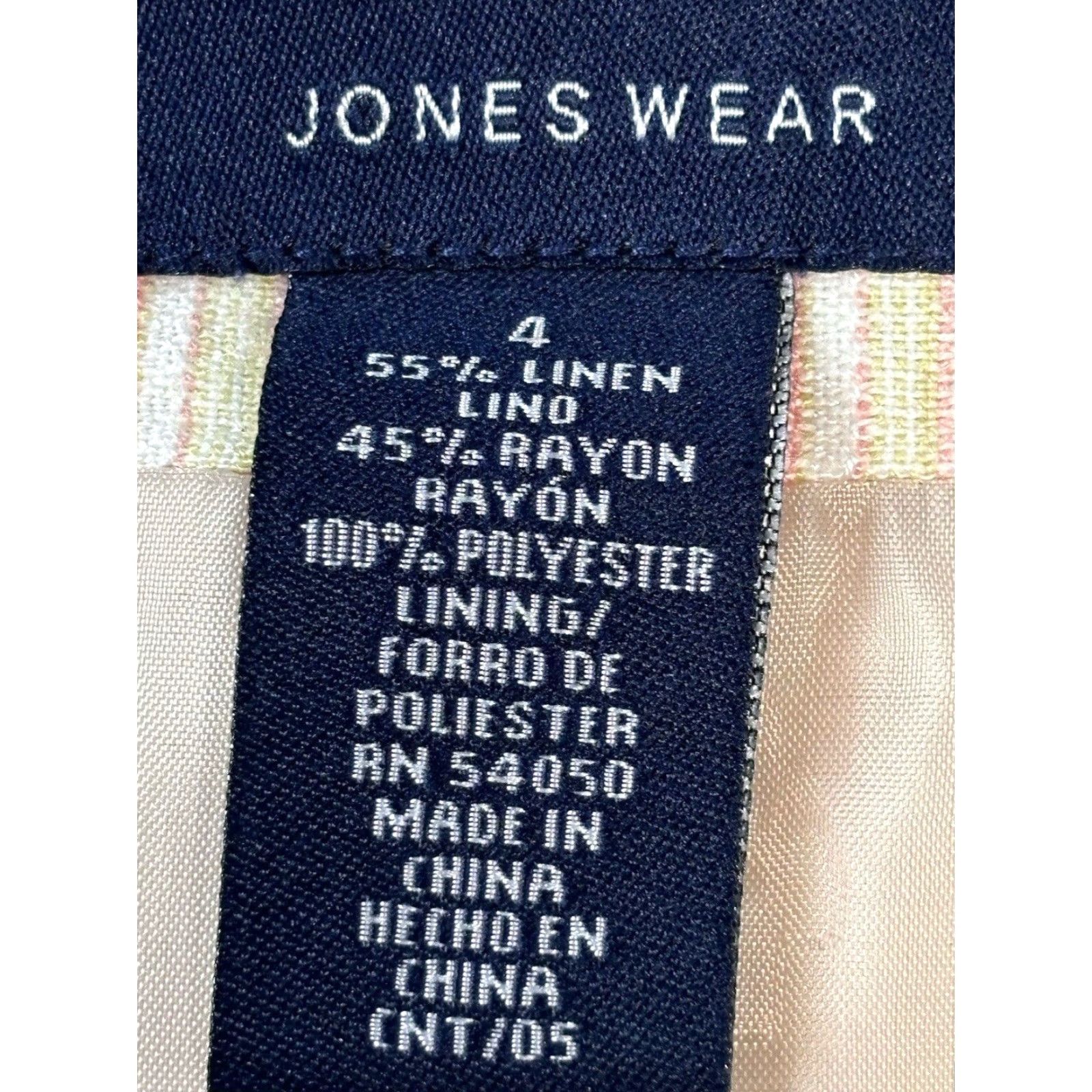 Vintage Jones Wear Womens Linen Midi Skirt Extra Large XL Pink Striped Classic Size 27" / US 4 / IT 40 - 5 Thumbnail