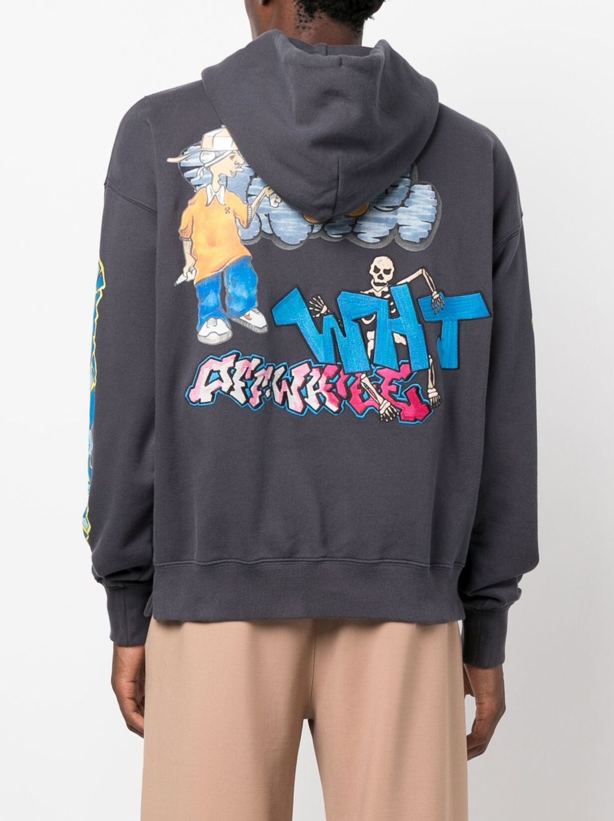 Off-White o1mle1124 Graffiti Pupp Skate Hoodie in Multicolor Size US XXS / EU 40 - 4 Thumbnail