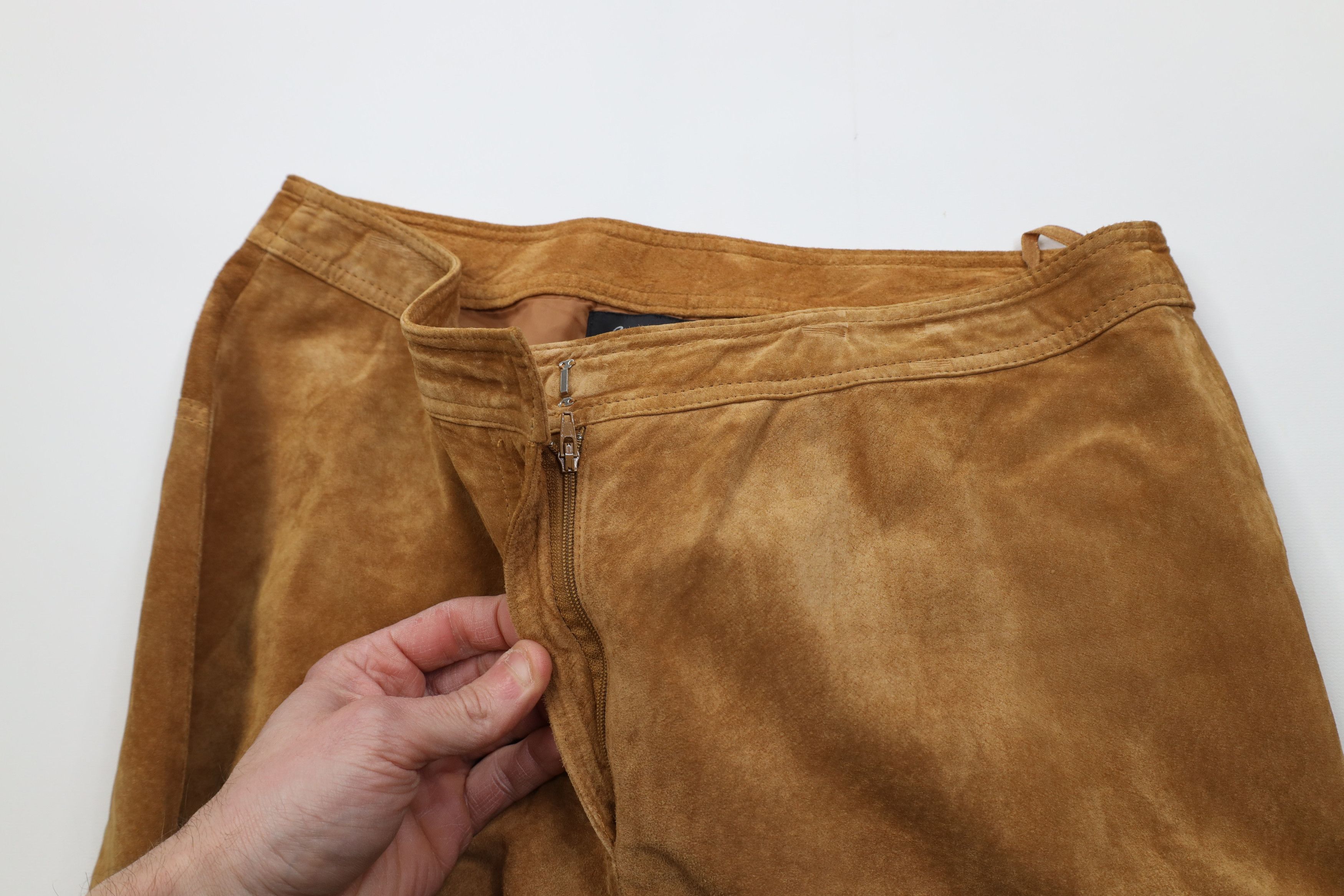Vintage Vintage 90s Y2K Babydoll Streetwear Leather Pants Brown Size 34" / US 12 / IT 48 - 8 Thumbnail
