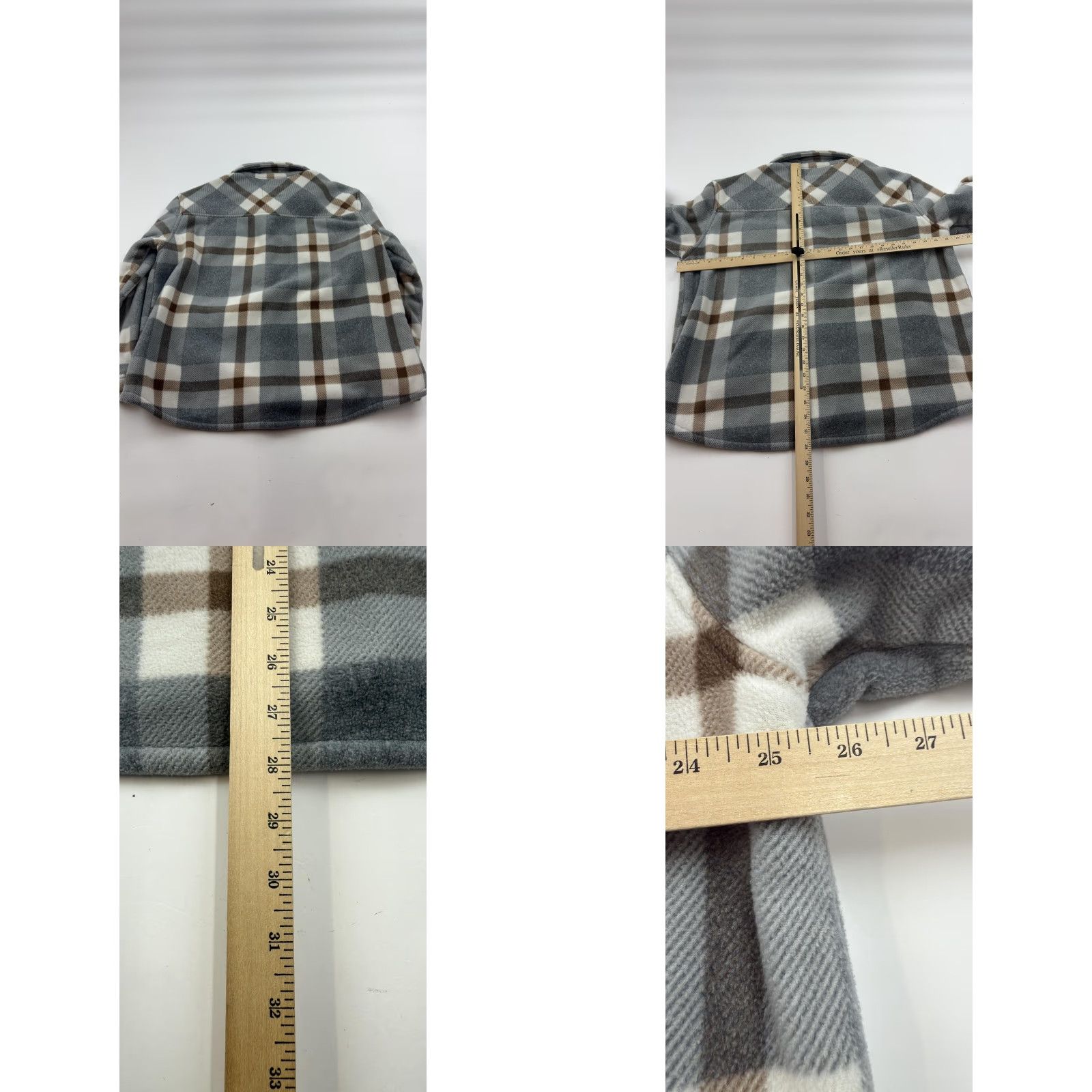 Vintage Sage Collective Jacket Womens 2XL Gray Plaid Sherpa Lined Fleece Button Up Warm Size XXL / US 16-18 / IT 52-54 - 8 Thumbnail