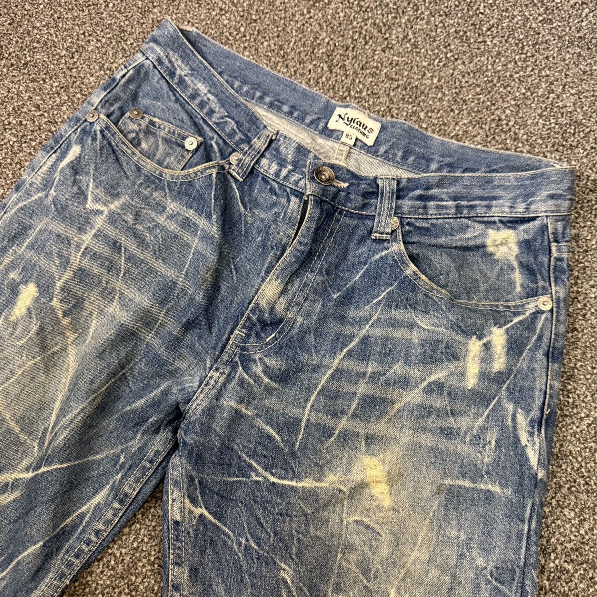 Le Grande Bleu (L.G.B.) 🔥🇯🇵 Archive y2k Nylaus Clothing Bootcut Whisker Denim Size US 34 / EU 50 - 3 Thumbnail