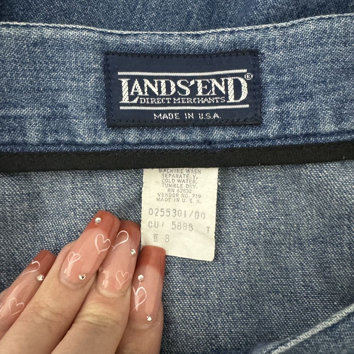Lands' End LANDS END Vintage Dark Wash Denim Jean Western Midi Skirt Size 30" / US 8 / IT 44 - 10 Thumbnail