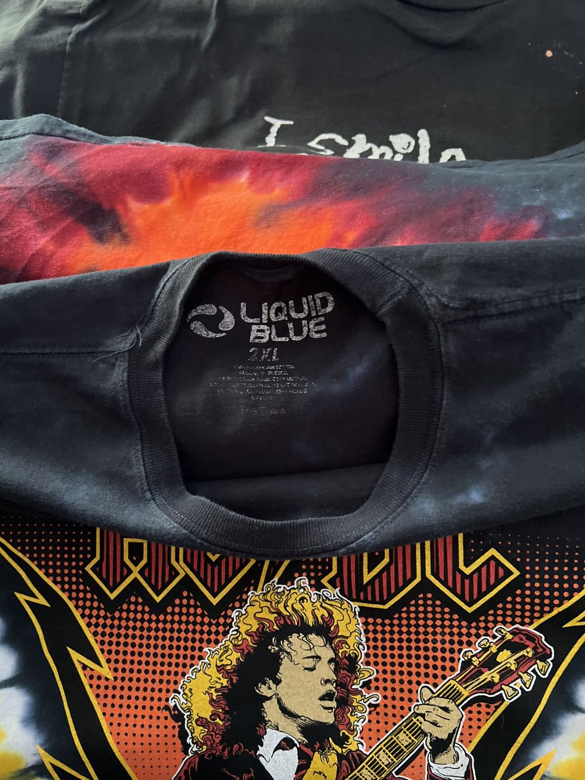 Liquid Blue AC/DC Tie Dye Band Tee Size US XXL / EU 58 / 5 - 4 Thumbnail