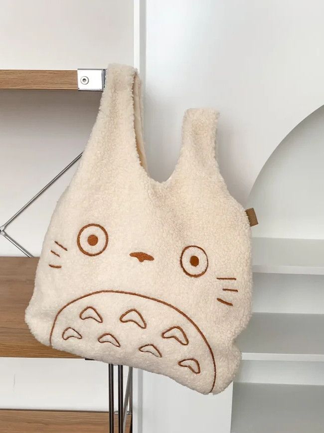 The Unbranded Brand Simple Lamb Wool Beige Color Shoulder Bag Size ONE SIZE - 5 Thumbnail