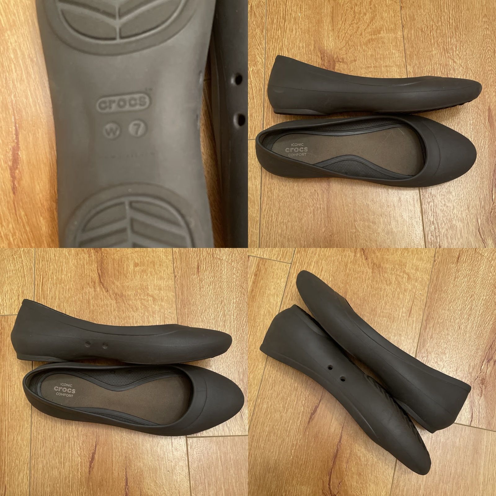 Crocs CROCS LINA Ballet Flats Women’s 7 Comfort Slip On Dark Brown Size US 7 / IT 37 - 8 Thumbnail
