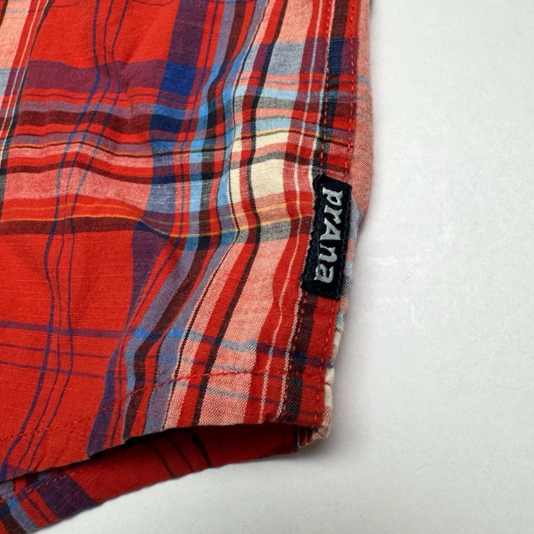 Prana prAna Shirt Men L Red Plaid Short Sleeve Button-Up Outdoor Casual Light Size US 33 - 2 Thumbnail