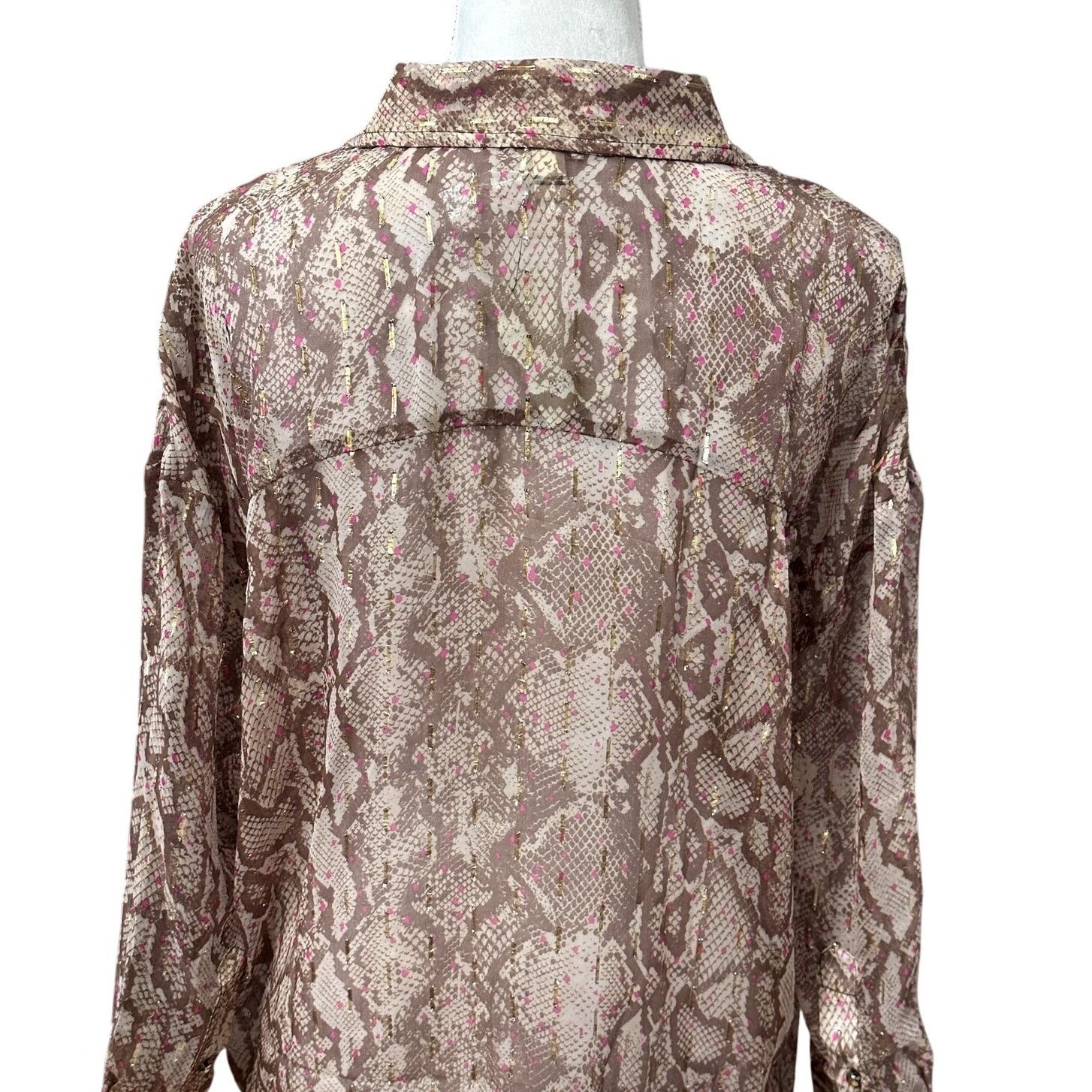 River Island River Island Collared Shirt Button-Up Snake High Low Small Size S / US 4 / IT 40 - 5 Thumbnail