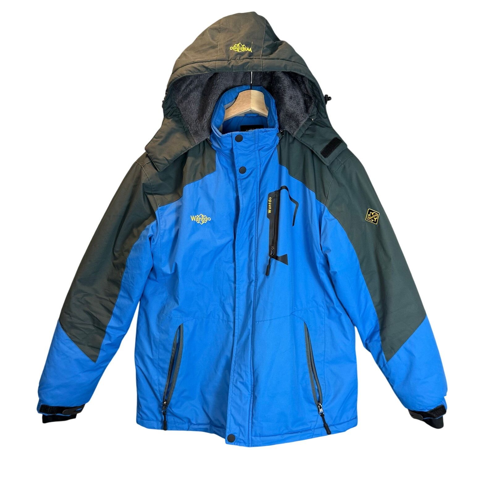 Other Wantdo Men Winter Ski Jacket Coat Hooded Parka Blue Gray M Size US M / EU 48-50 / 2 - 1 Thumbnail