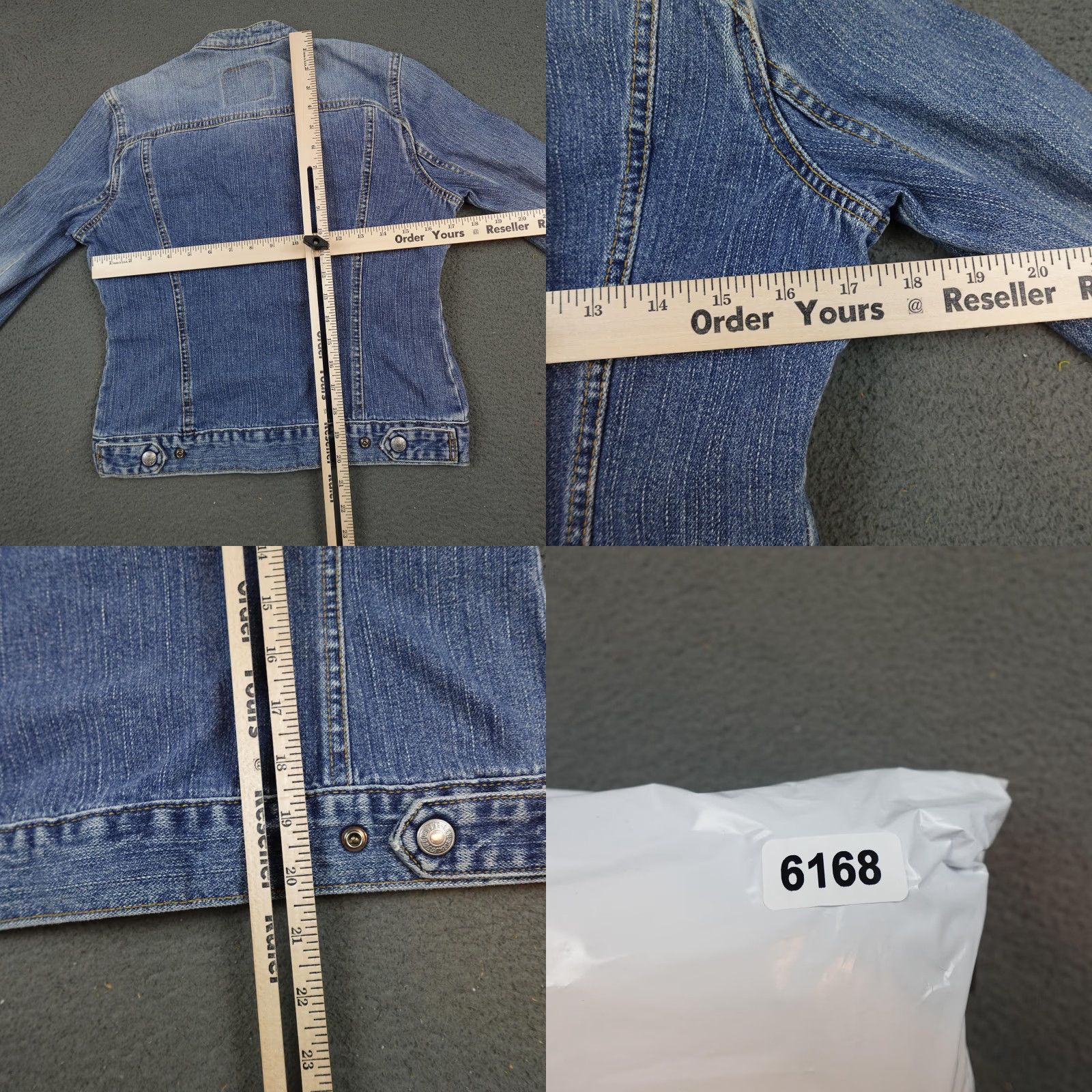 Levi's VINTAGE Levis Denim Jacket Womens Small Blue Fitted Trucker Button Front Mandarin Size S / US 4 / IT 40 - 8 Thumbnail