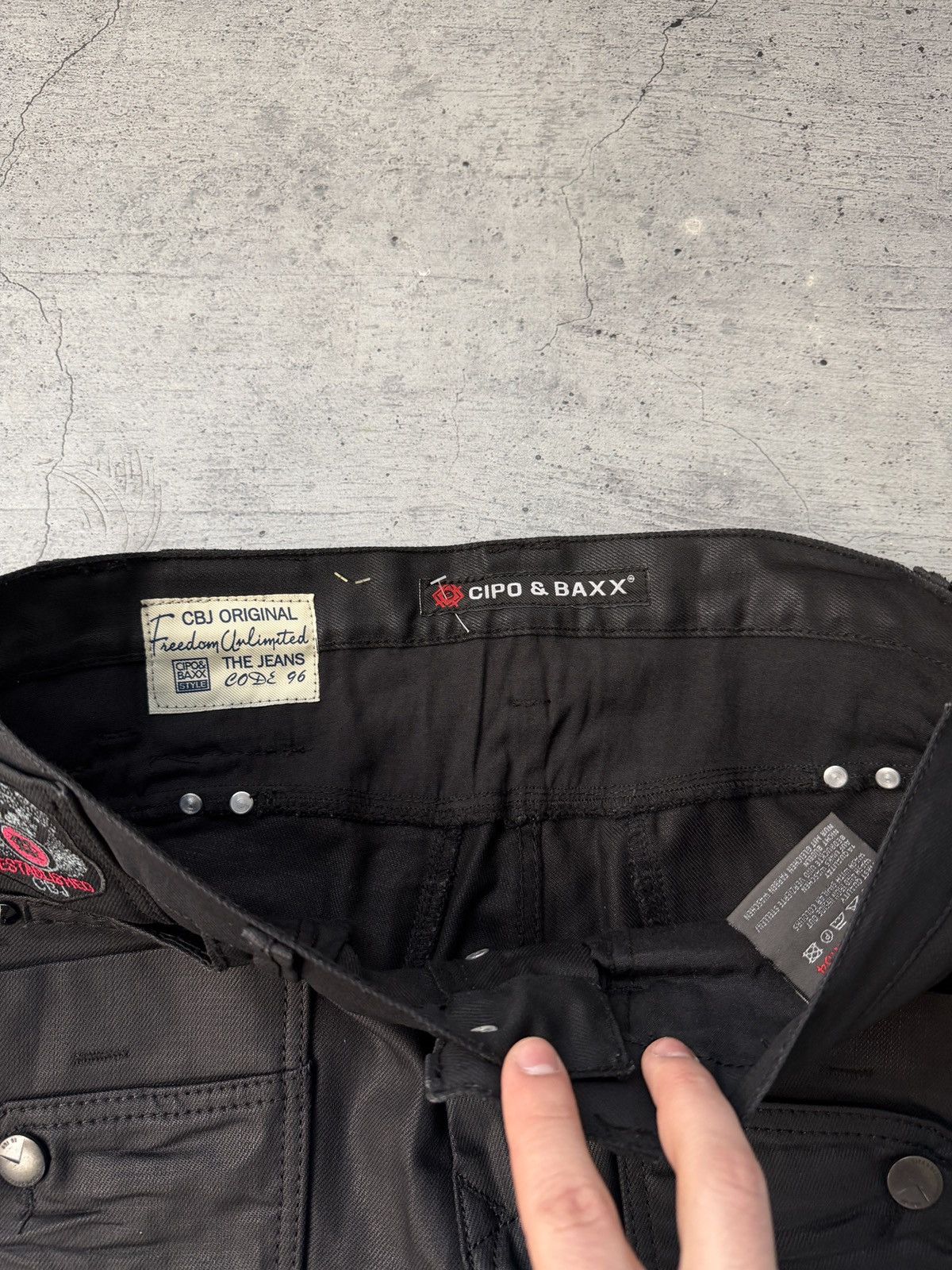 Japanese Brand Cipo & Baxx Jeans Dripp Waxed Embroidered Logo Ed Hardy Size US 31 - 7 Thumbnail