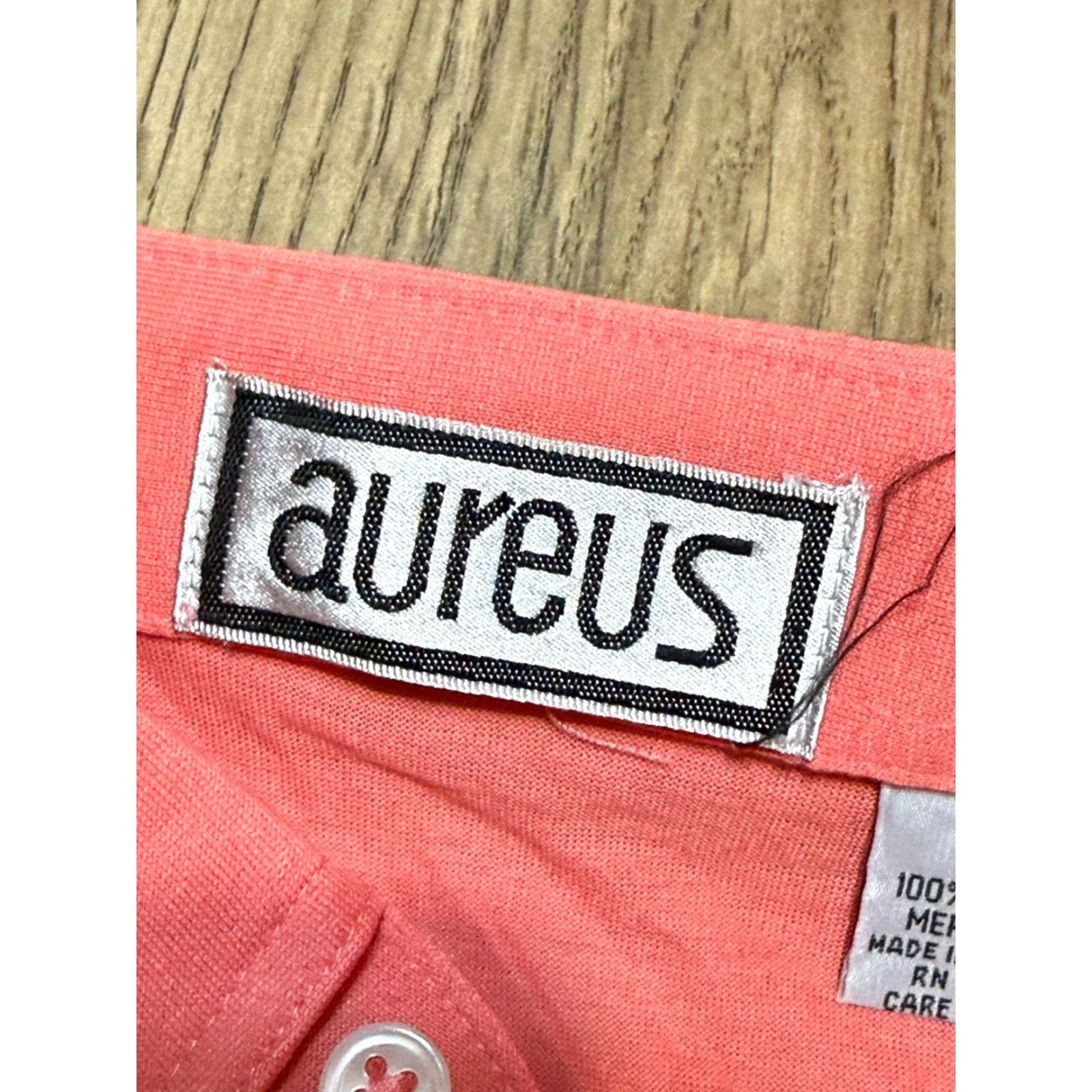 Vintage Aureus Shirt Men pink Short Sleeve Collared 1/4 Button Large Size L Signature Polo Shirt - No N/A Size US L / EU 52-54 / 3 - 5 Thumbnail