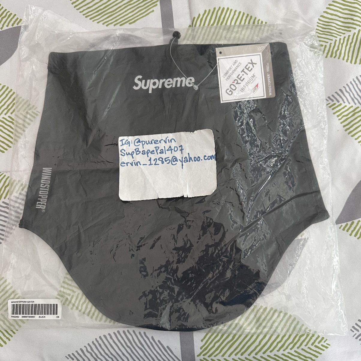 Supreme WINDSTOPPER® GAITER BLACK Size ONE SIZE - 1 Thumbnail