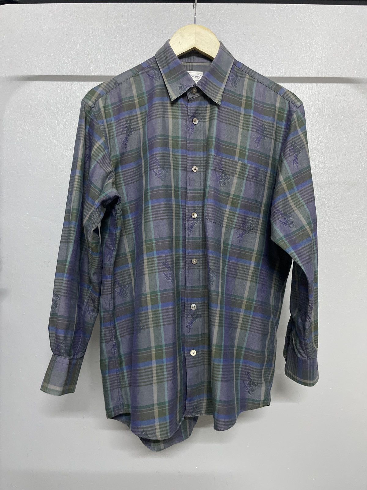 Burberry × Vintage Burberrys Full Print Button Up Shirt Size US M / EU 48-50 / 2 - 1 Thumbnail