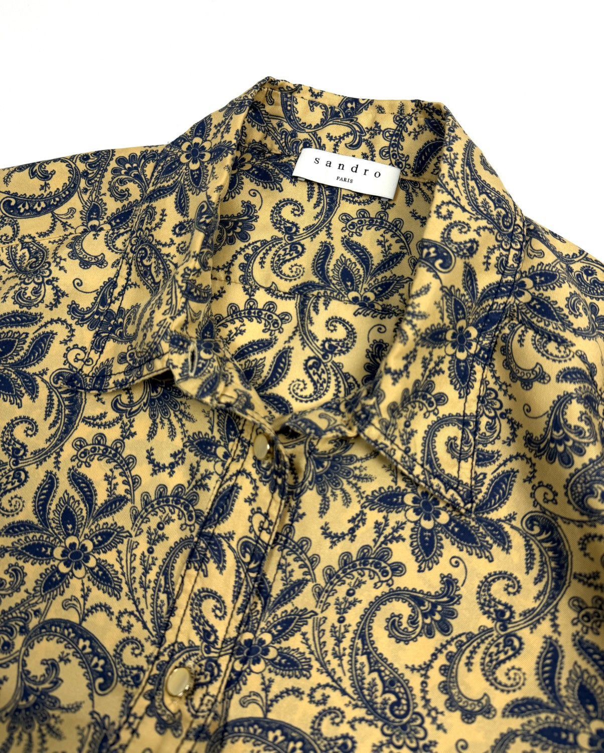 Sandro rare Sandro Paris 100% Silk Paisley Button Up Shirt Blouse Size L / US 10 / IT 46 - 11 Thumbnail