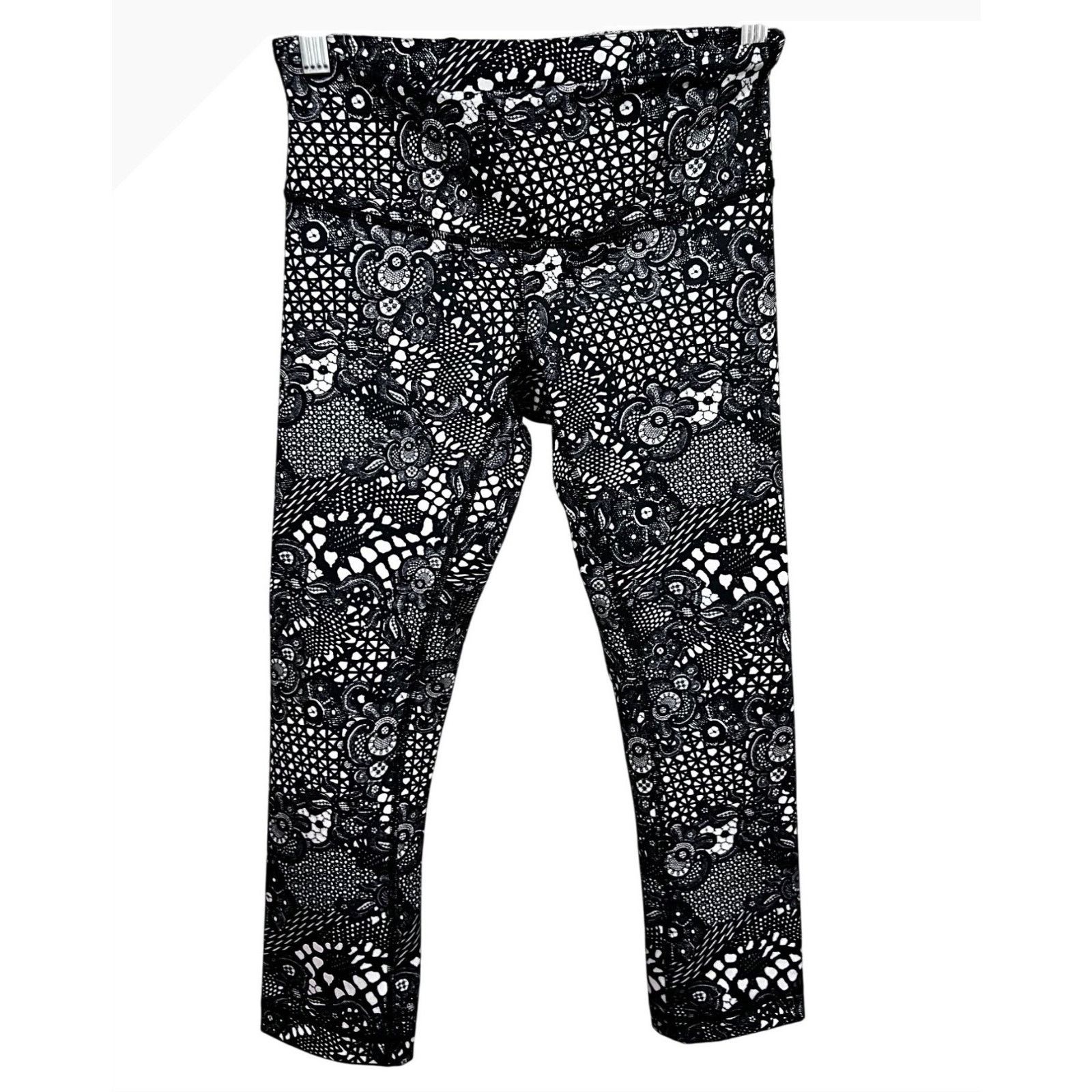 Lululemon Lululemon Wunder Under Crop III Leggings Pretty Lace Sz 4 Size 25" / US 0 / IT 36 - 6 Thumbnail