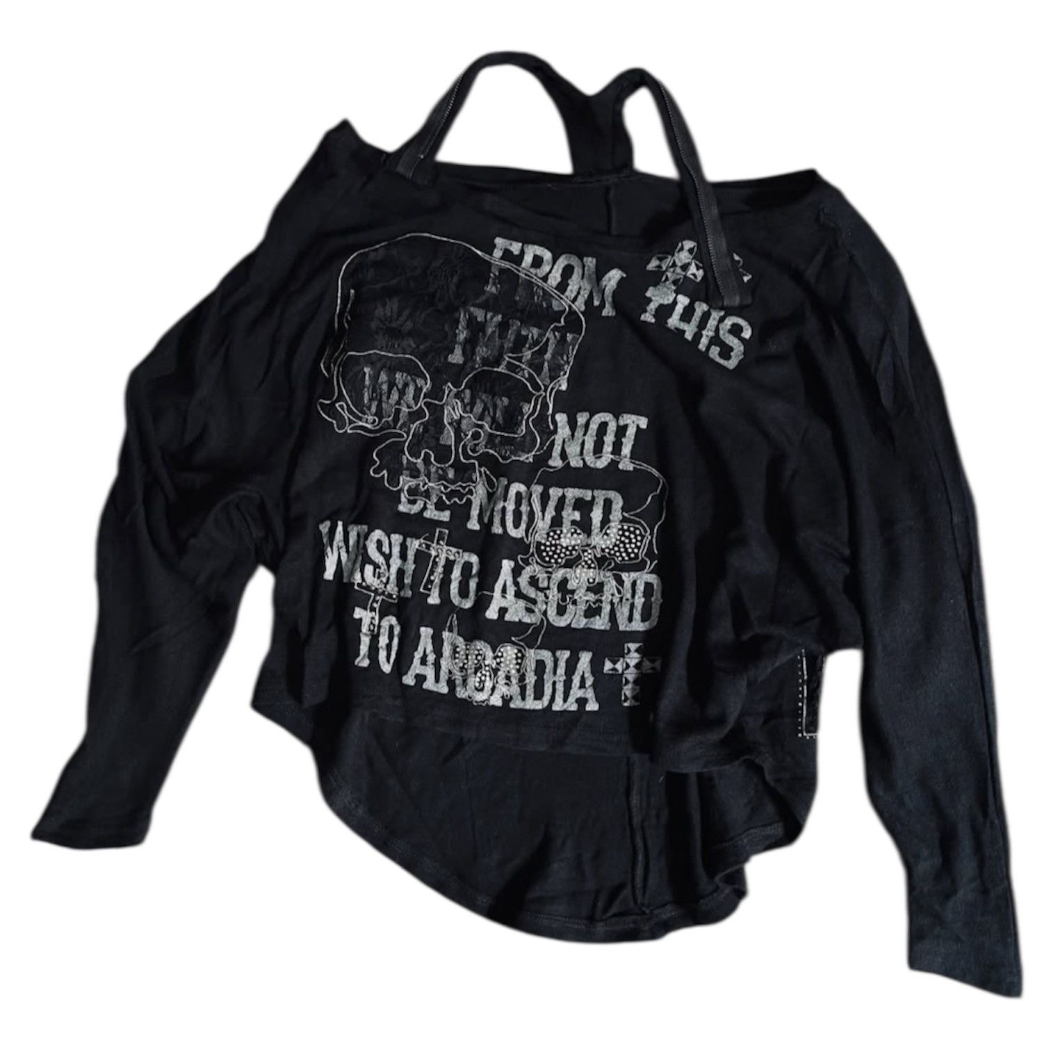Japanese Brand 2000s Archival Japanese Skull Studded Poem Ls Shirt y2k Lgb Size US M / EU 48-50 / 2 - 1 Thumbnail