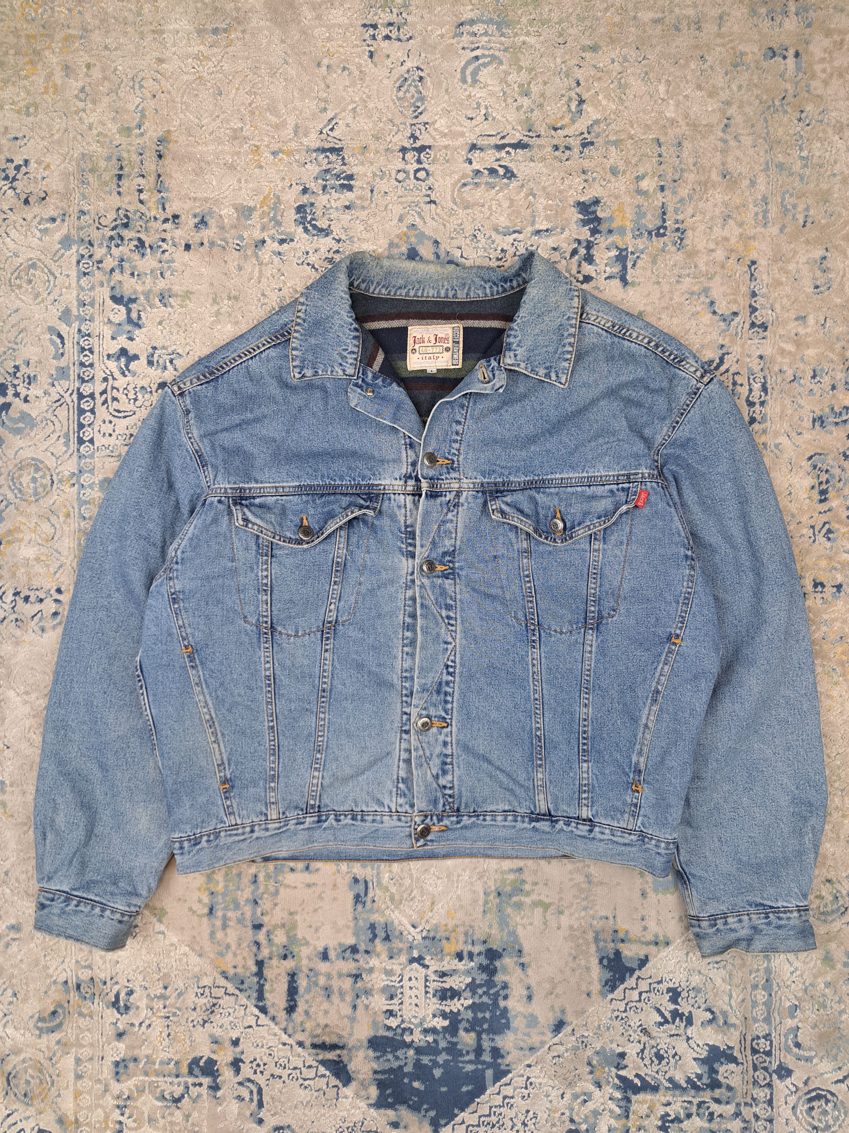 Vintage VTG 90s Wool Lined Denim Jacket Like Detroit Trucker Boxy Size US L / EU 52-54 / 3 - 1 Thumbnail