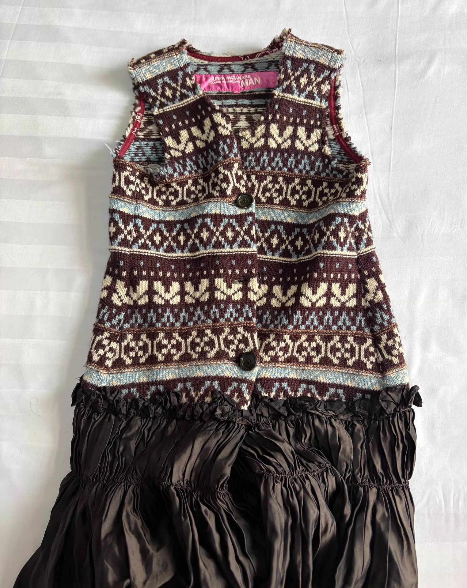 Junya Watanabe Junya Watanabe Vintage Knit Patchwork Pleated Dress M Size M / US 6-8 / IT 42-44 - 5 Thumbnail