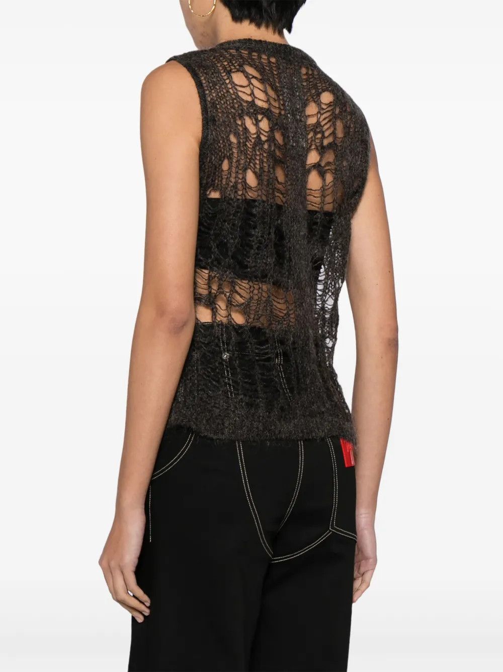 Rick Owens o1y0126 Sleeveless Sweater in Dark Gray Size M / US 6-8 / IT 42-44 - 4 Thumbnail