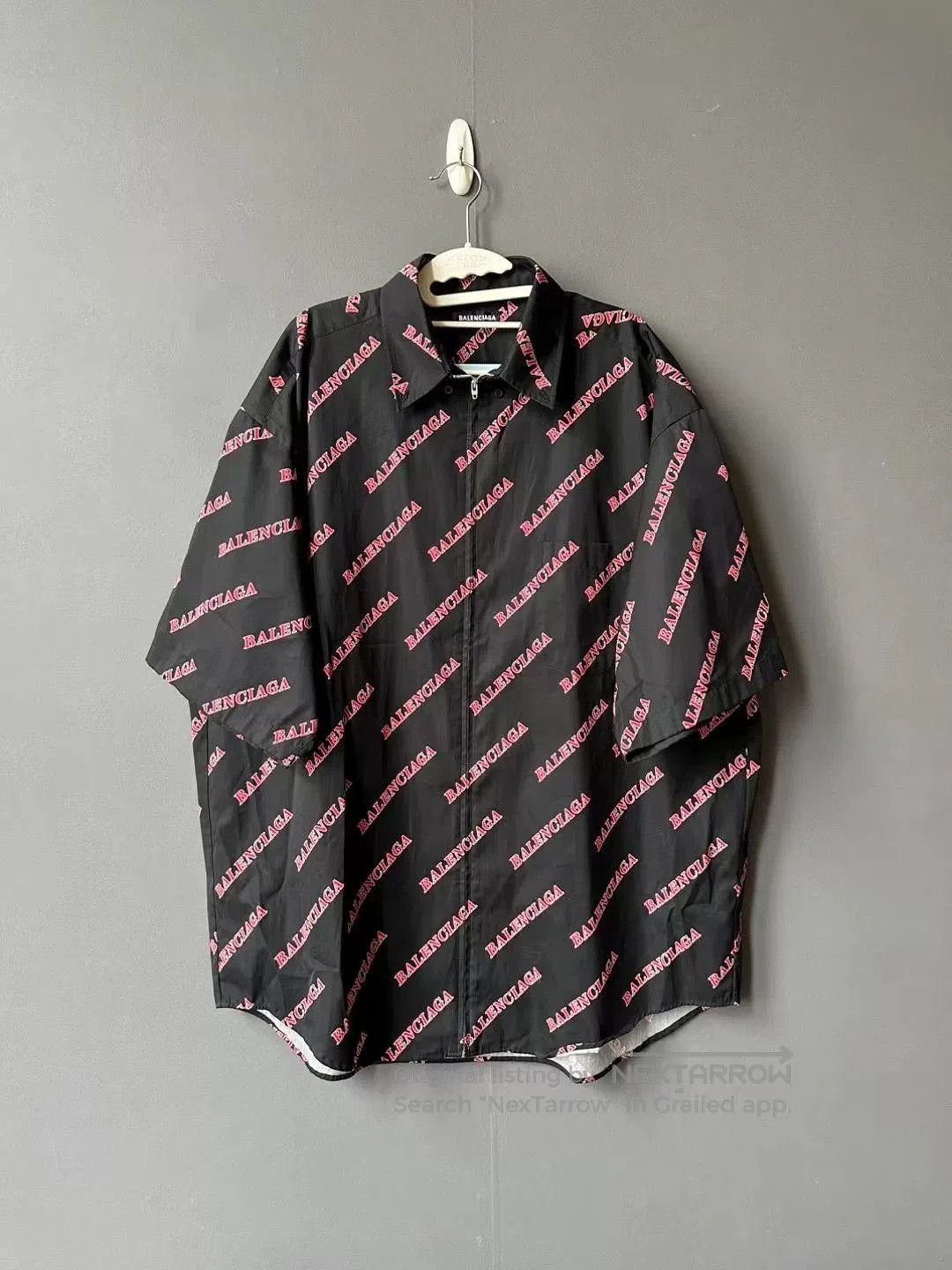 Balenciaga Balenciaga Logo Print Zip Short Shirt. Size US XXL / EU 58 / 5 - 1 Thumbnail