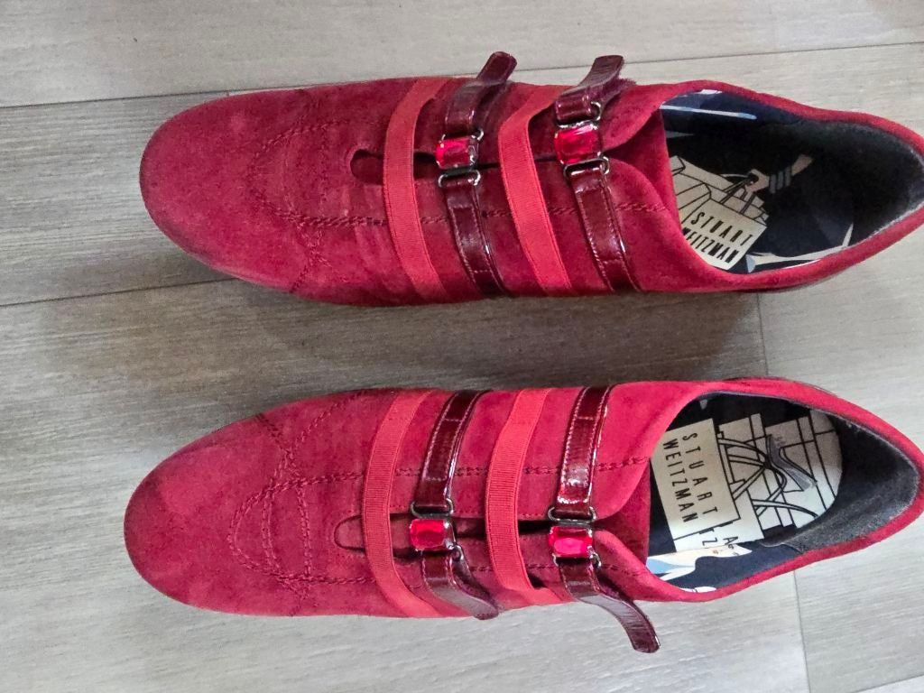 Stuart Weitzman Women's Stuart Weitzman Red Suede Sneakers Size 8.5 Size US 8.5 / IT 38.5 - 2 Thumbnail