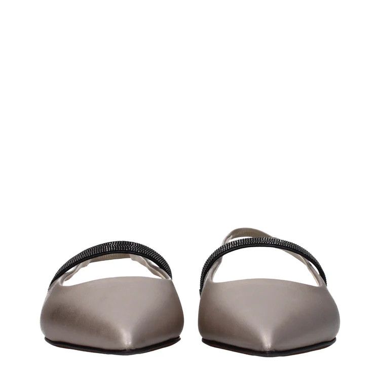 Brunello Cucinelli ob1o1e1024 Leather Ballet Flats in Grey Size US 9 / IT 39 - 3 Thumbnail