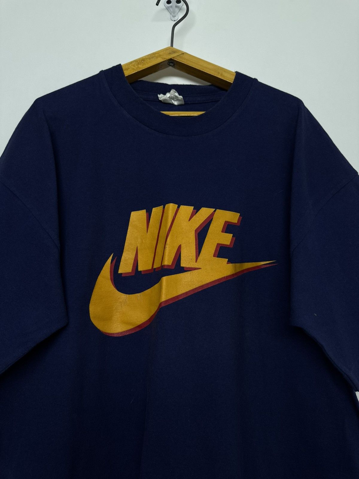 Nike Vintage 1980s Nike Blue Tag Swoosh Shirt Single Stitch Size US L / EU 52-54 / 3 - 3 Thumbnail