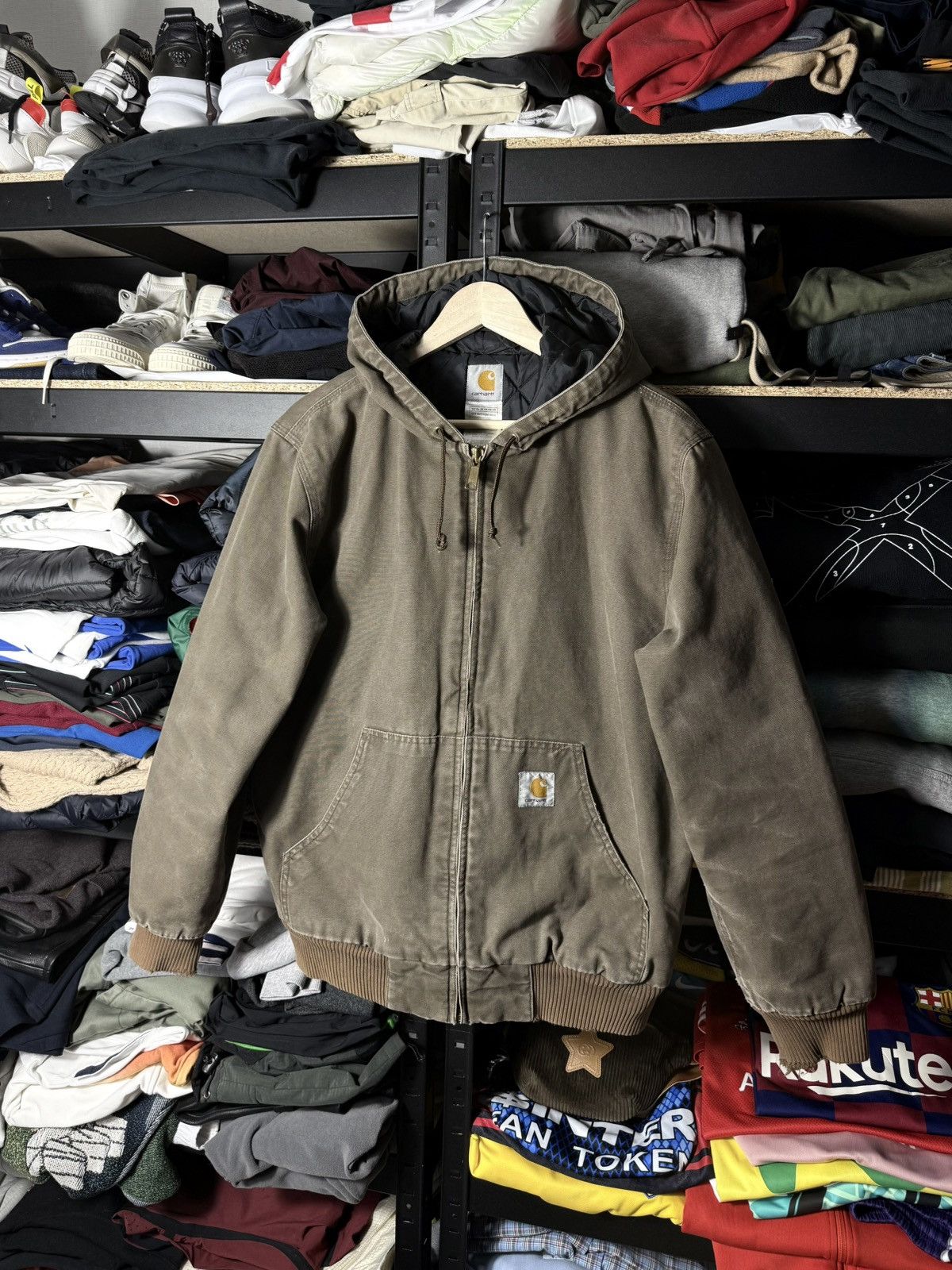 Carhartt Carhartt Active Jacket Brown Hooded Workwear Duck Distressed Size US M / EU 48-50 / 2 - 1 Thumbnail