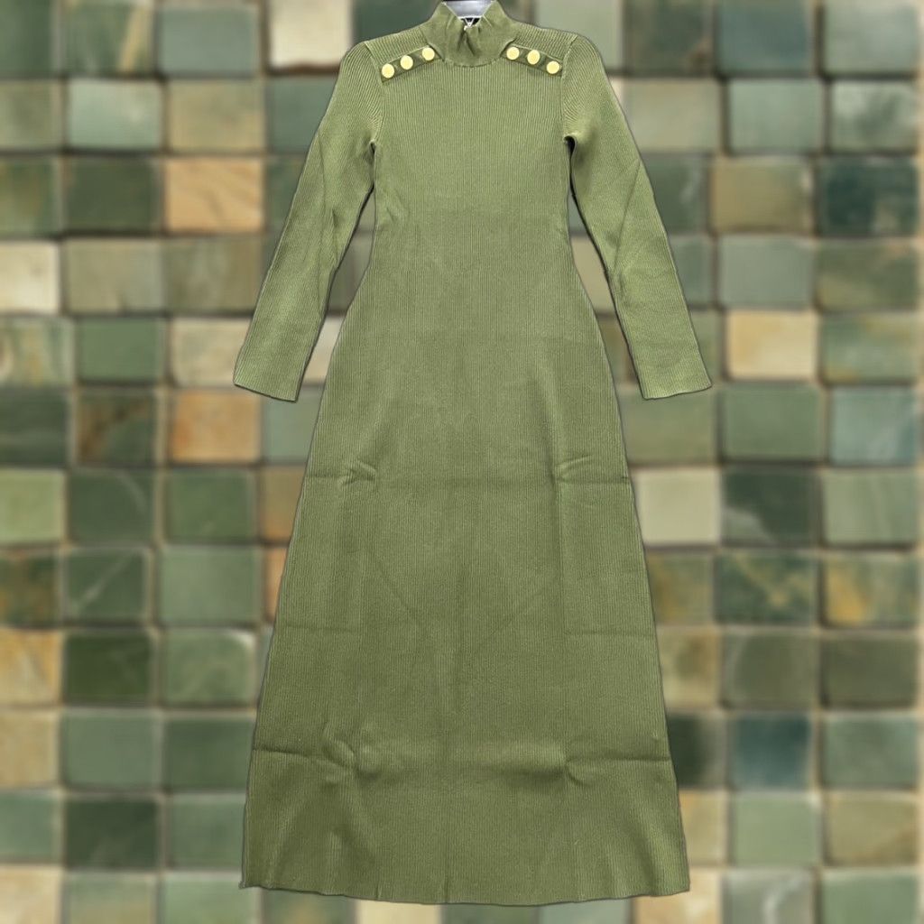 green tiered mini dress Baby and Toddler Long-Sleeve Twirl Dress - Basil Green| 100% Organic main image 0