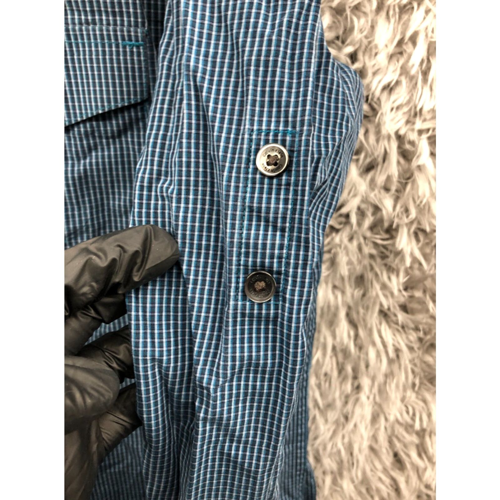 Calvin Klein Calvin Klein Shirt Mens S Long Sleeve Spread Collar Plaid Blue Size US S / EU 44-46 / 1 - 4 Thumbnail