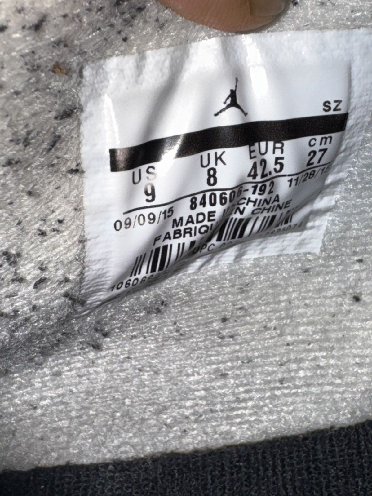 Air jordan 4 whote cement 2016 size 9