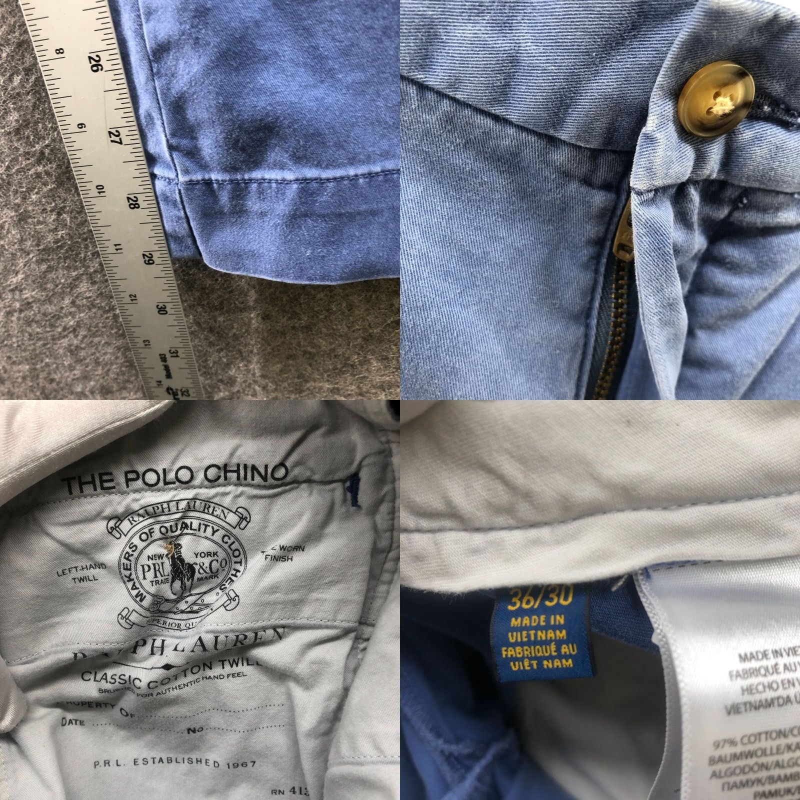 Polo Ralph Lauren Polo Ralph Lauren Classic Fit Chino Pants Mens 36 Light Blue Stretch Flat Front Size US M / EU 48-50 / 2 - 8 Thumbnail