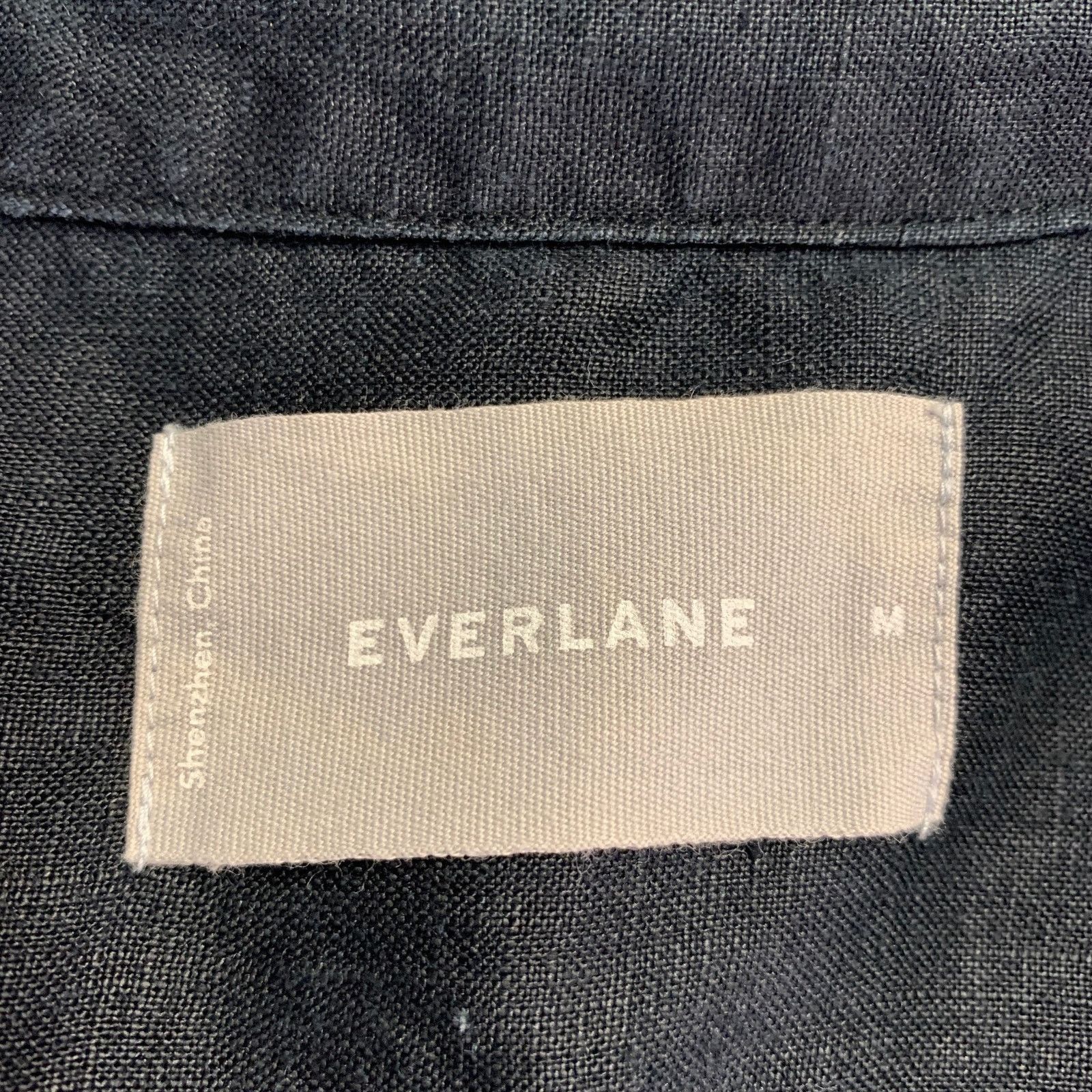 Everlane EVERLANE Size M Black Linen One pocket Short Sleeve Shirt Size US M / EU 48-50 / 2 - 4 Thumbnail