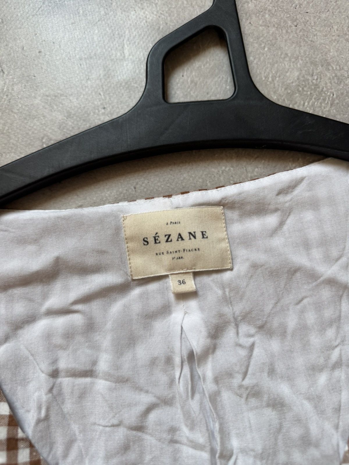 Sezane Sezane Lena White Gingham V-neck Button Mini dress Size XS / US 0-2 / IT 36-38 - 4 Thumbnail