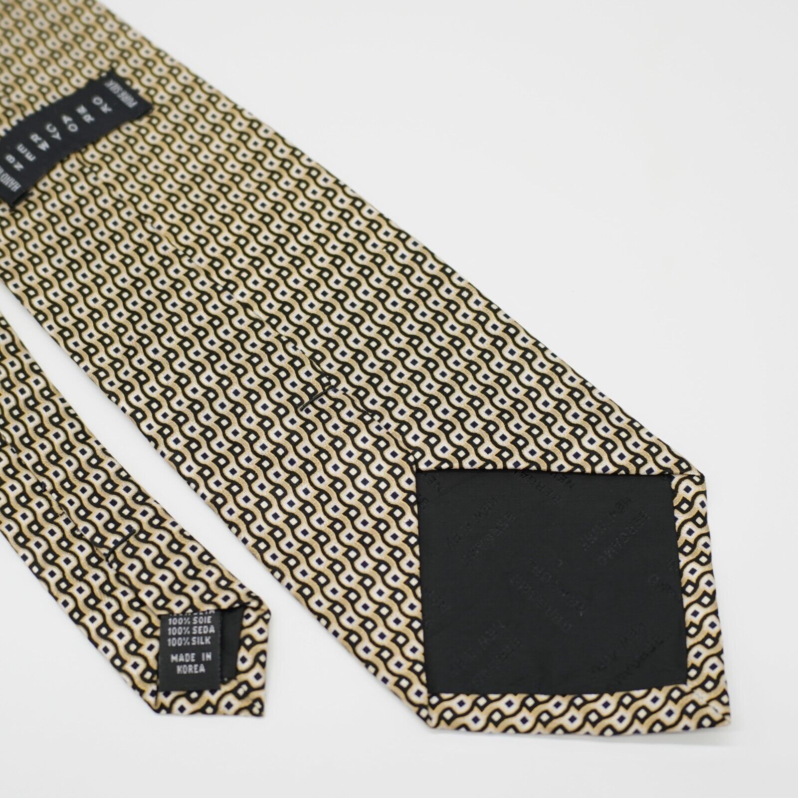 Bergamo New York Bergamo New York Black Tan Blue Abstract Geometric Print Sil Size ONE SIZE - 5 Thumbnail