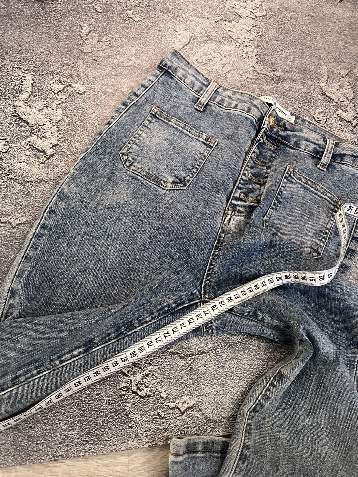 Japanese Brand RARE Archive Flared Destroyed Japanese Swag Jean Y2K Size US 29 - 8 Thumbnail