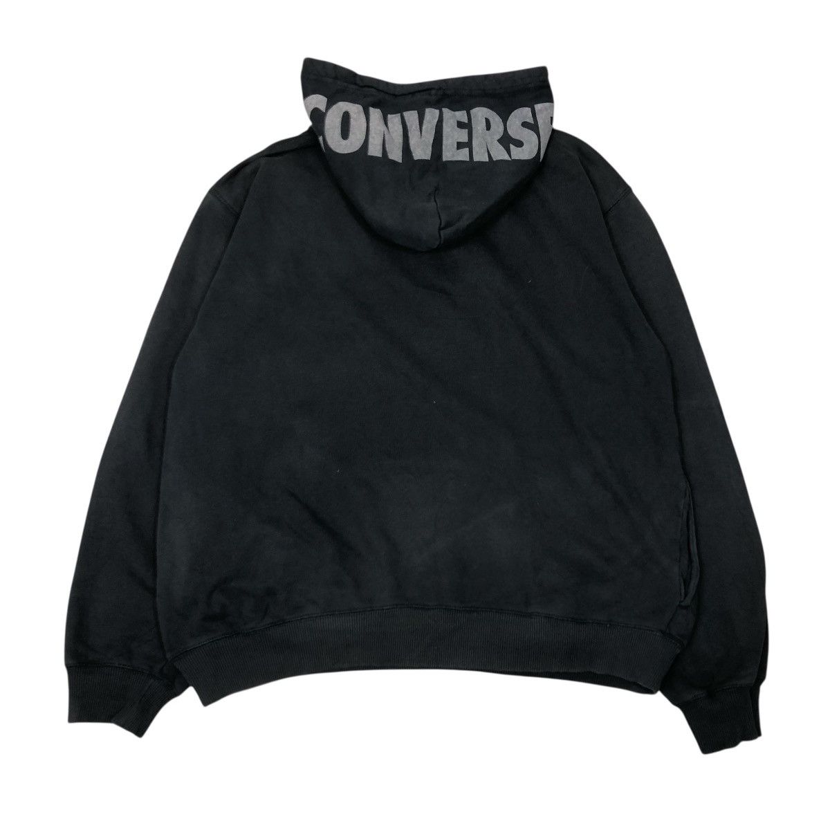 Vintage 📌Hoodie Pull Over Converse Big Logo Over Print Size US L / EU 52-54 / 3 - 2 Thumbnail